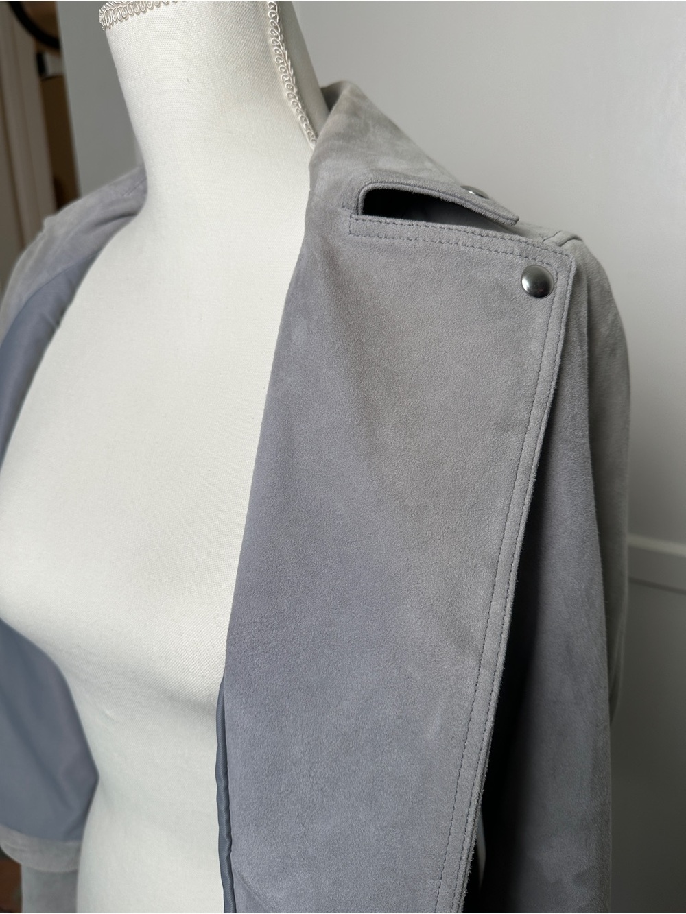 All Saints Womens 100% GOAT Leather Dalby Biker Jacket Size 6 AS IS - Picture 7 of 15